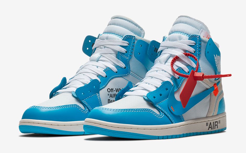 本物！Off-White Nike Air Jordan 1 High UNC Air Jordan Retro 1 High OG Off-White UNC University Blue