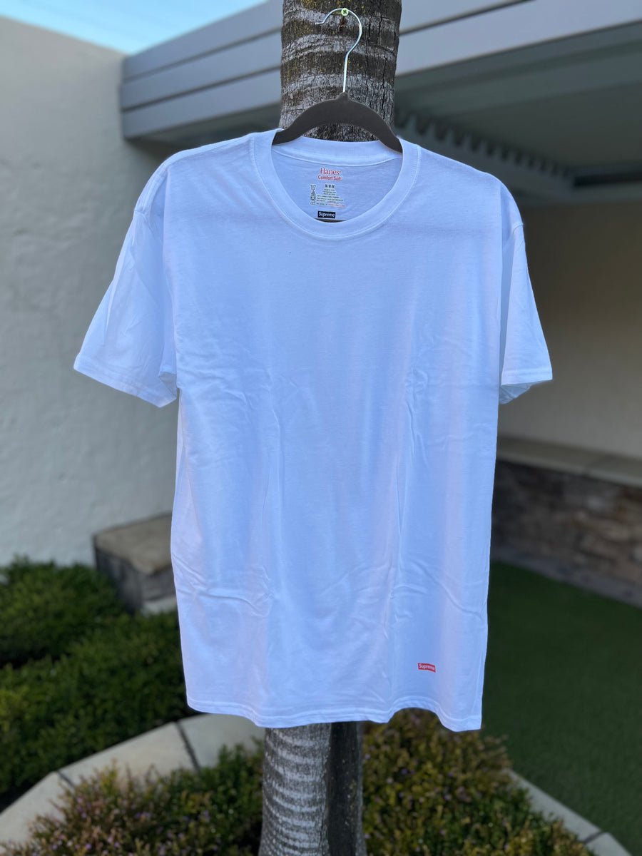 Supreme hanes top white tee
