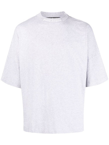 Palm Angels Neck Logo Oversized T-Shirt - Grey