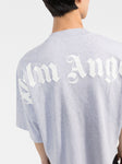 Palm Angels Neck Logo Oversized T-Shirt - Grey