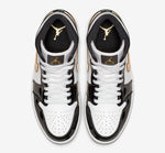 Nike Air Jordan 1 Mid SE Patent "Black/Metallic Gold"