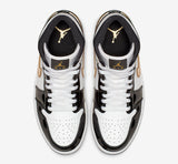 Nike Air Jordan 1 Mid SE Patent "Black/Metallic Gold"