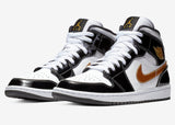 Nike Air Jordan 1 Mid SE Patent "Black/Metallic Gold"