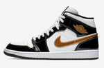 Nike Air Jordan 1 Mid SE Patent "Black/Metallic Gold"