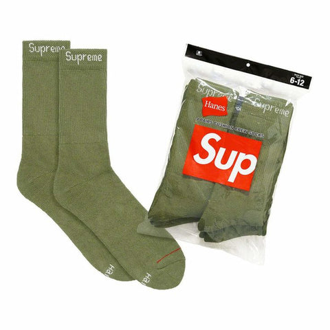 Supreme Hanes Crew Socks “Olive Green”